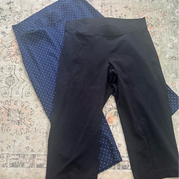 Lands' End Womens Shore Stretch Knit Capri Navy Polka Dot/ Black (2) Size XL - Picture 8 of 11